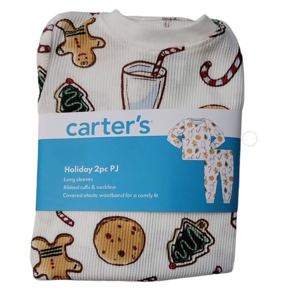 Ivory Milk & Cookies - Carter's Baby & Toddler 2-Piece Holiday Soft Breathable P - Picture 1 of 2